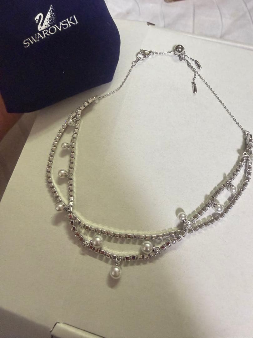 Swarovski ダブルストランド ネックレス
