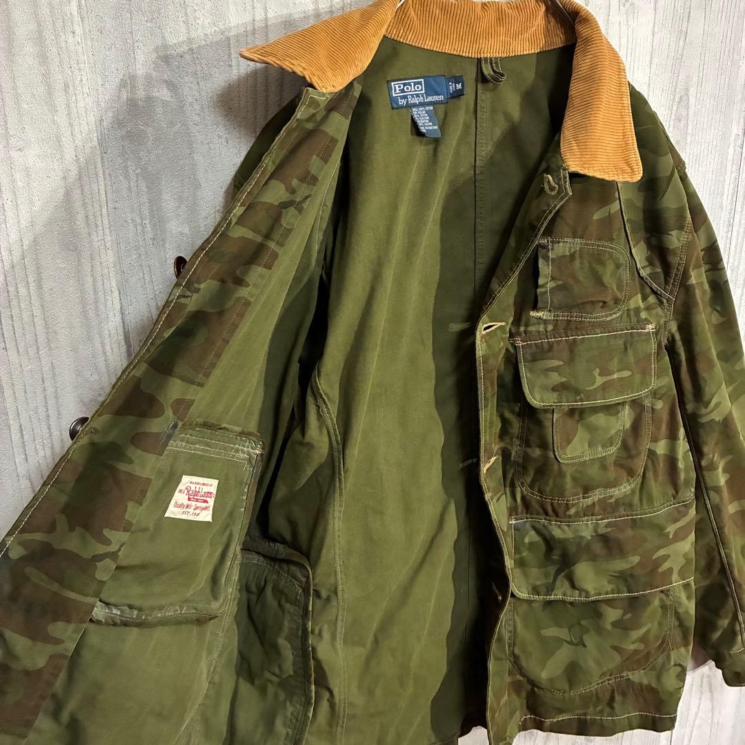 【希少モデル】ラルフローレン　襟コーデュロイ　カモ柄ハンティングジャケット　M