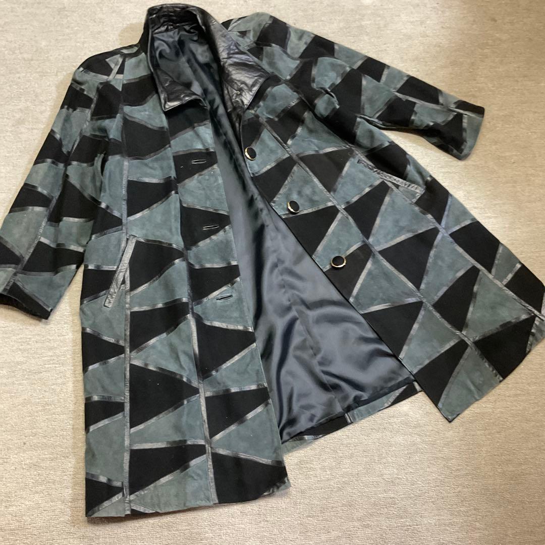 のんちゃん　柔らかな羊革ヌバックパッチワークコート　他2点