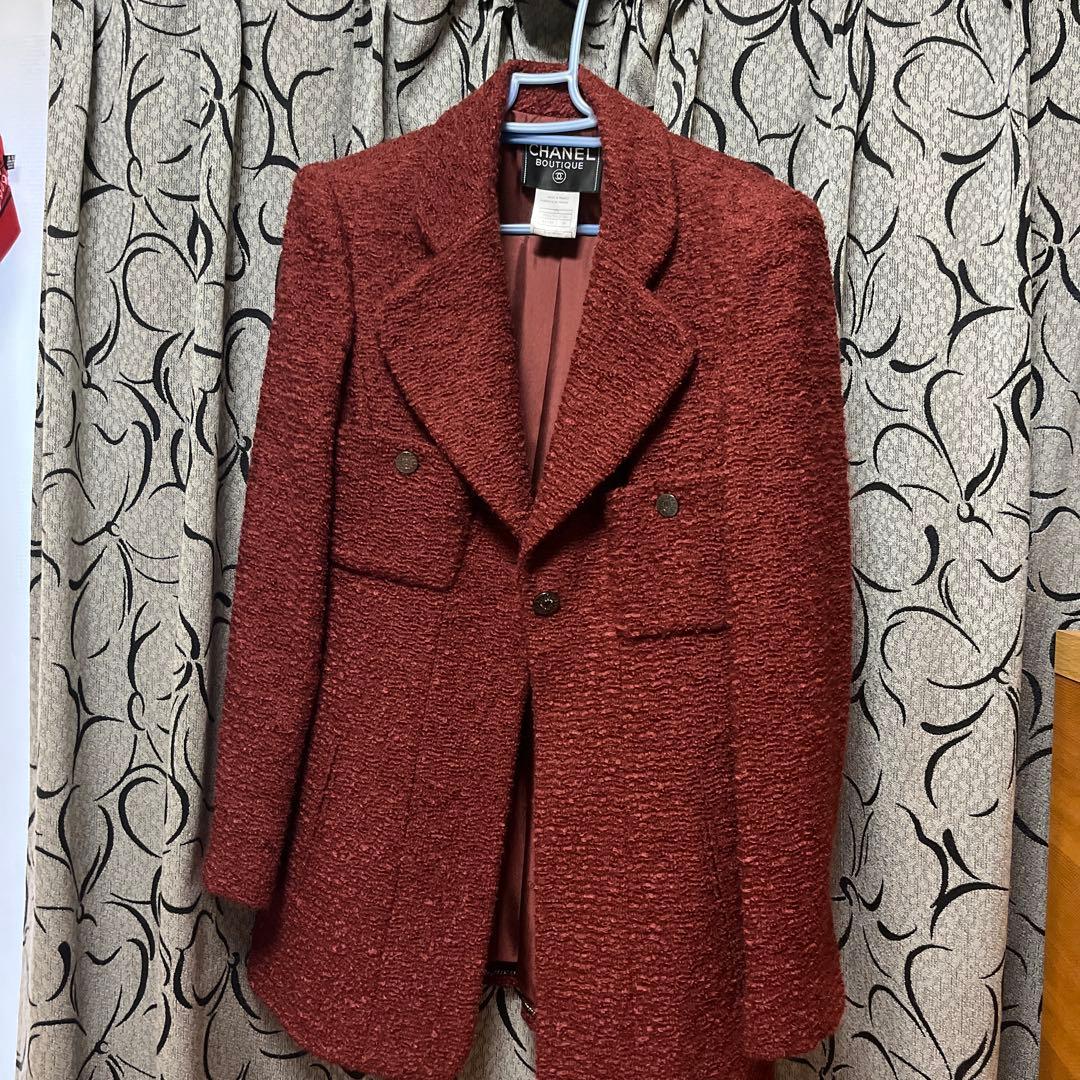 CHANEL BOUTIQUE 赤 テーラードジャケット 38