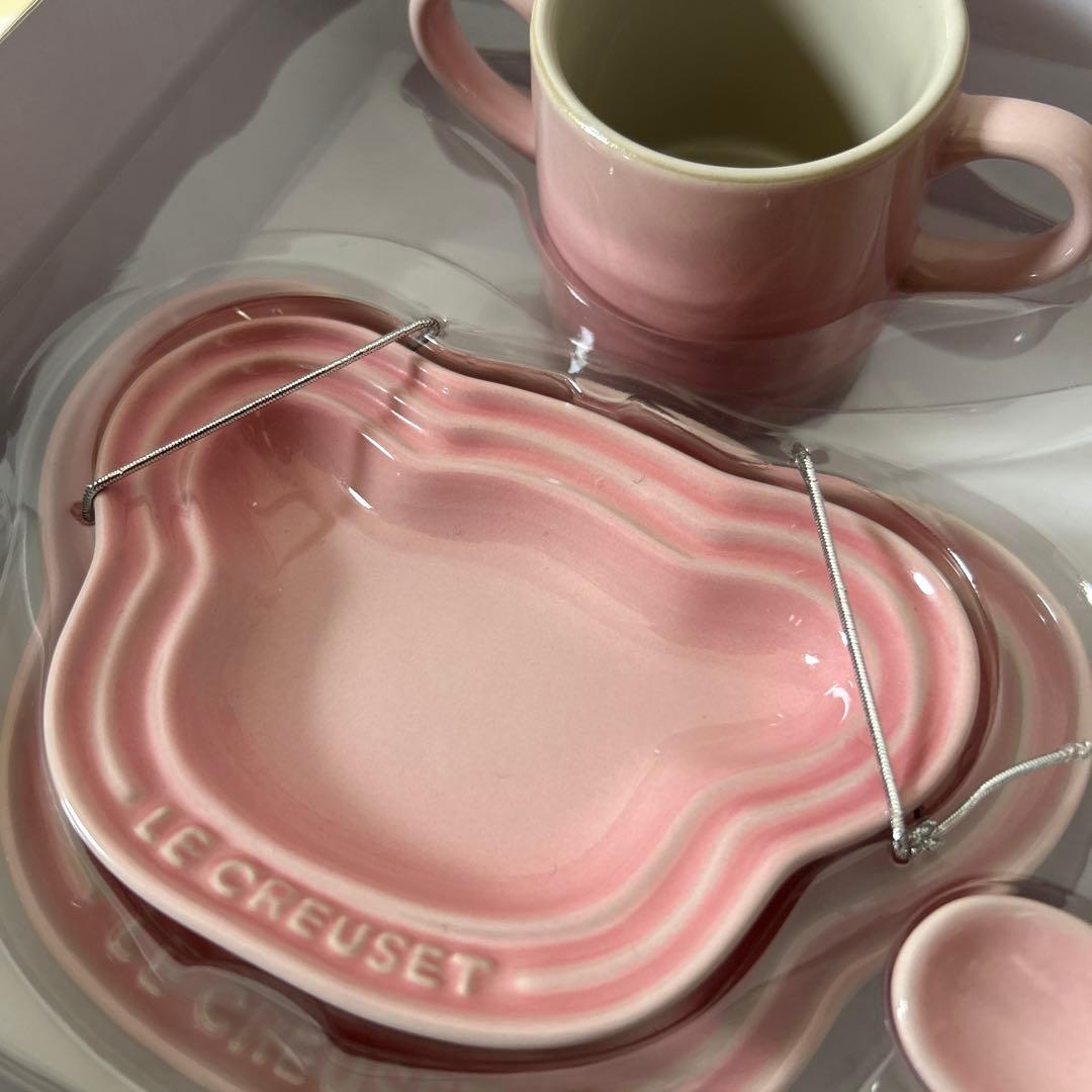 【未使用品】LE CREUSET お食い初め7点セット ミルキーピンク レシピ付