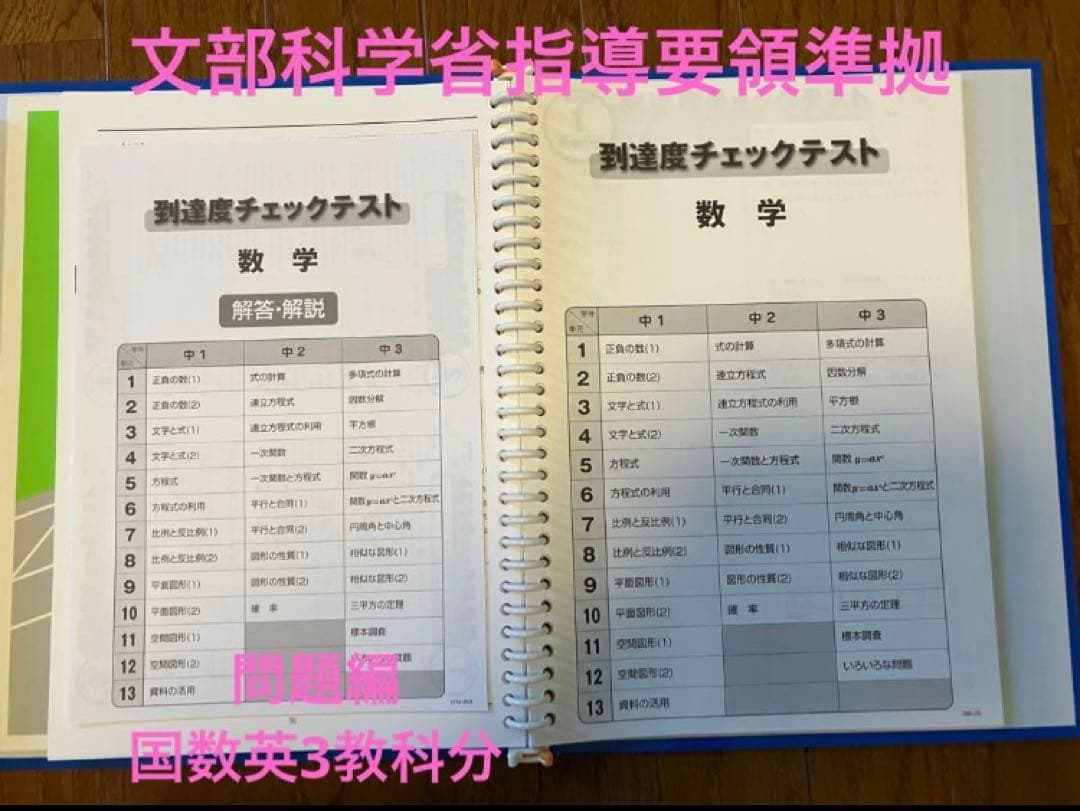 日本学術研究所　中学教材3年分