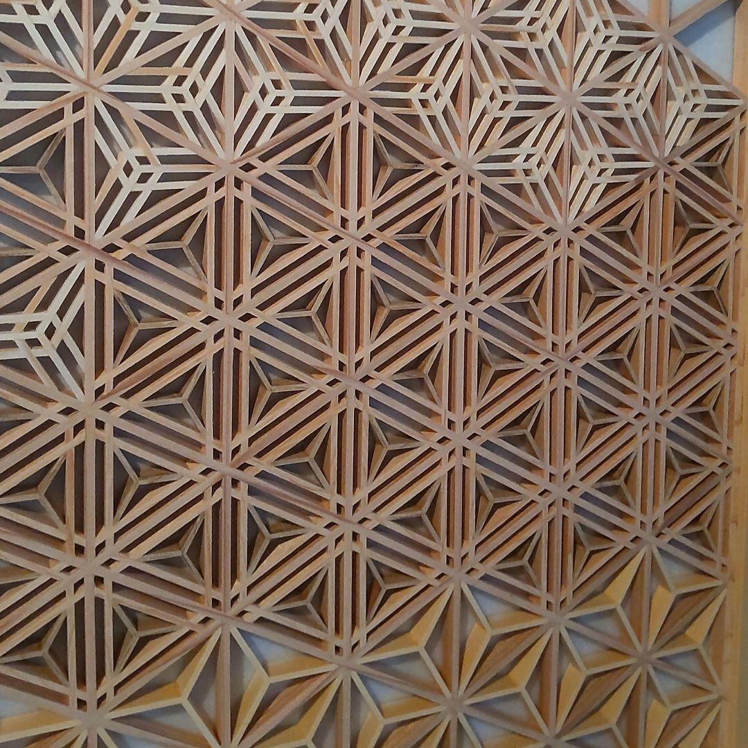 組子 組子細工 富士山 衝立(大) 建具職人 日本 伝統技 アート 飾り物