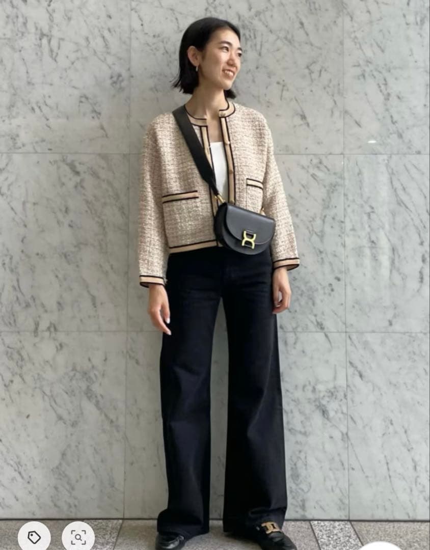 Ballsey ニットコンビツイード クルーネックジャケット36（9号）