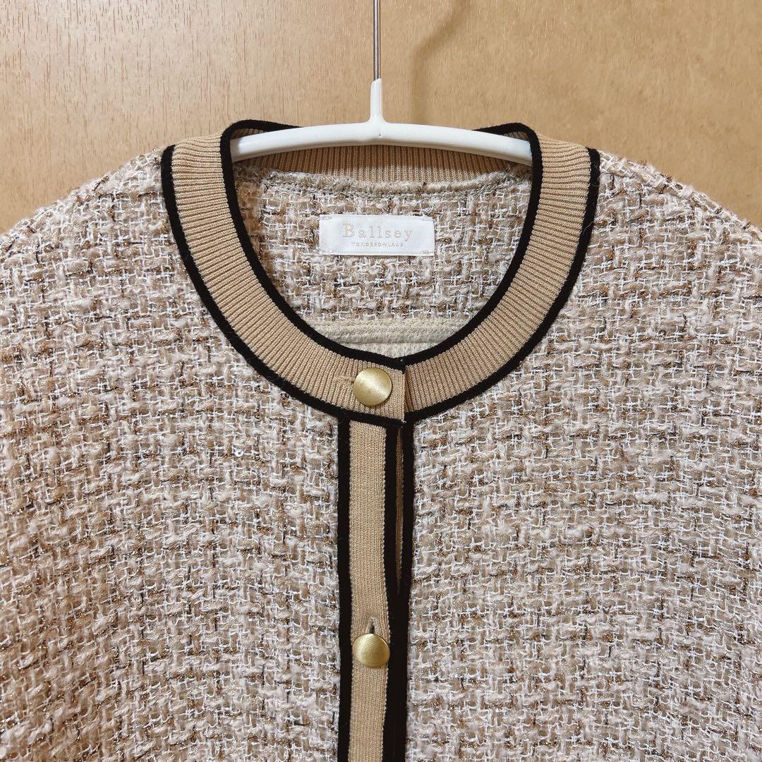 Ballsey ニットコンビツイード クルーネックジャケット36（9号）