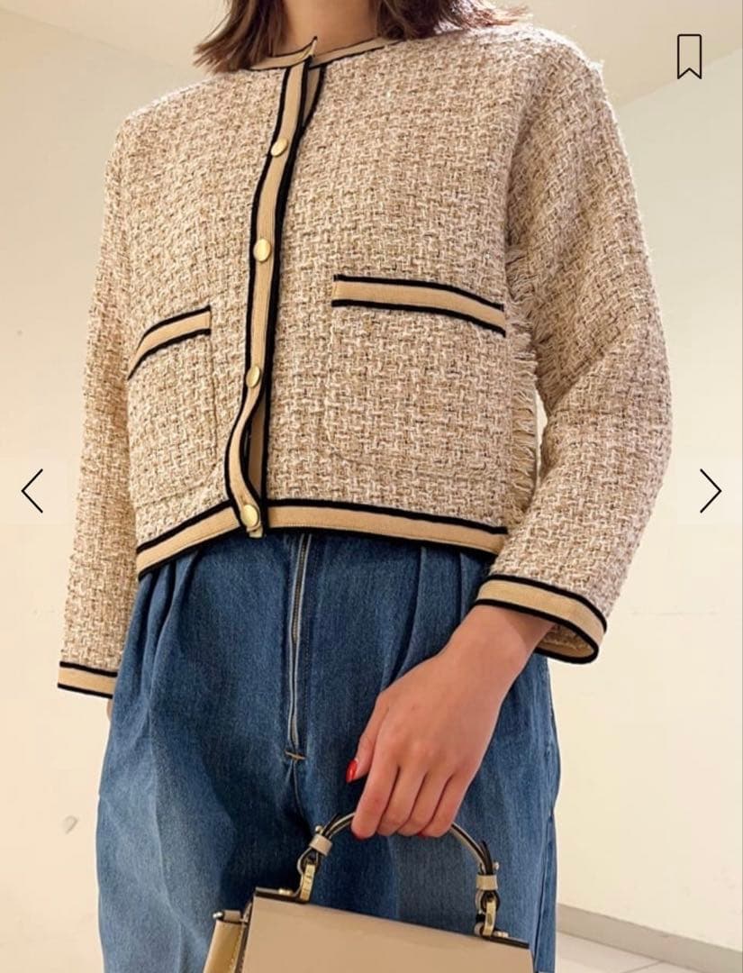 Ballsey ニットコンビツイード クルーネックジャケット36（9号）