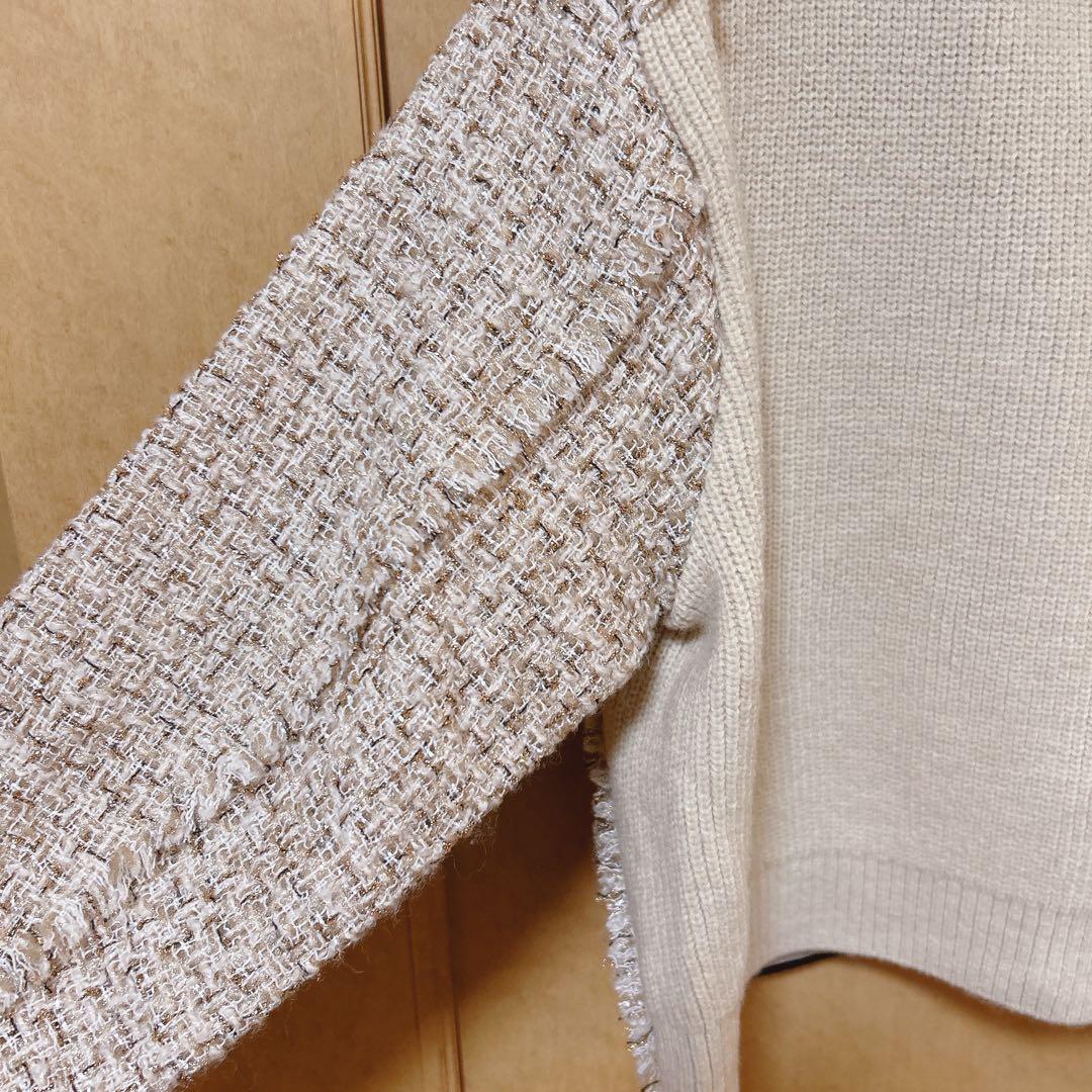 Ballsey ニットコンビツイード クルーネックジャケット36（9号）