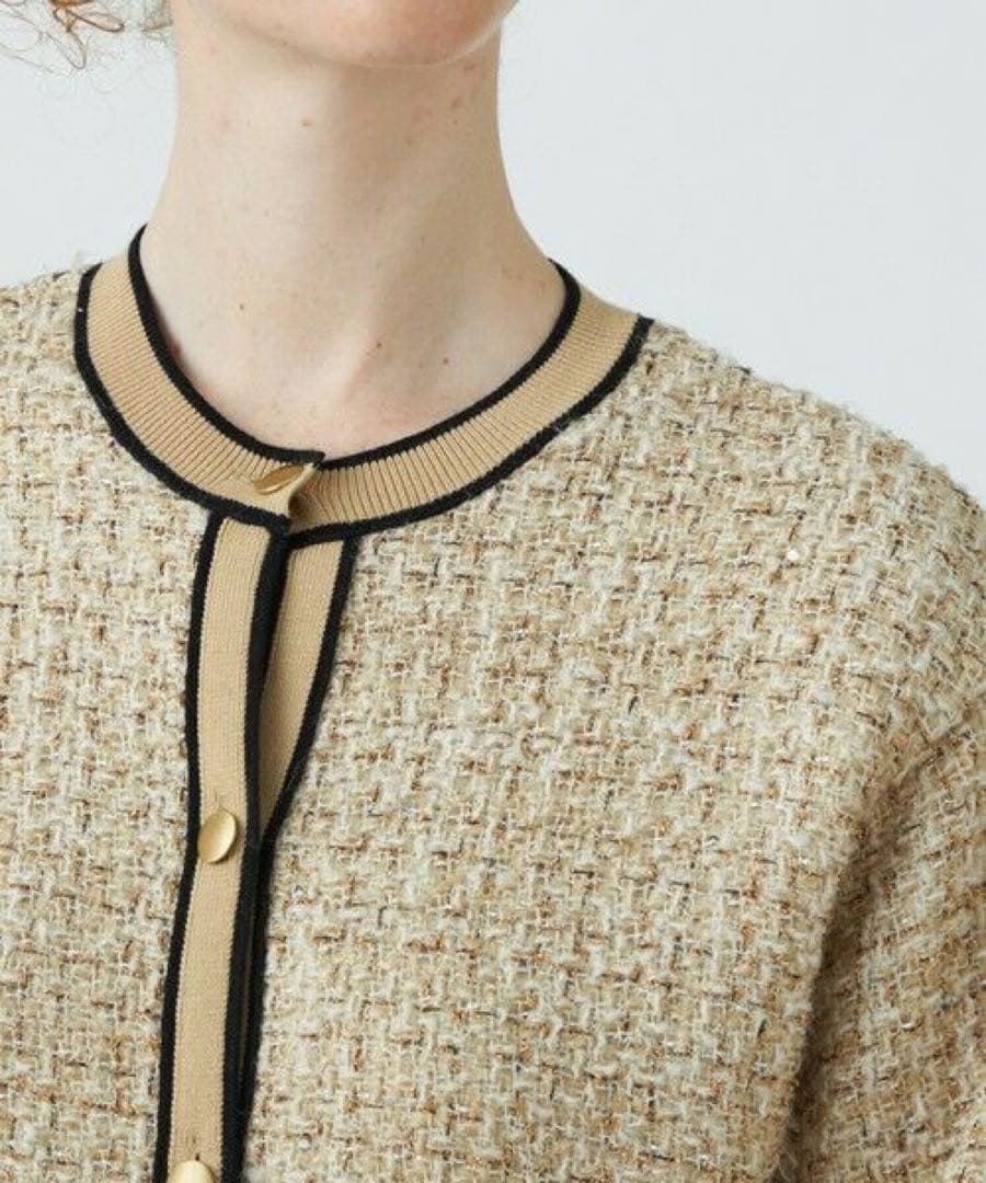 Ballsey ニットコンビツイード クルーネックジャケット36（9号）