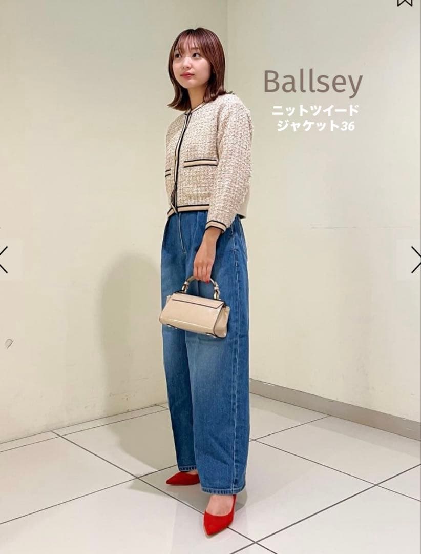 Ballsey ニットコンビツイード クルーネックジャケット36（9号）