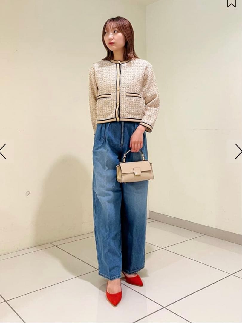 Ballsey ニットコンビツイード クルーネックジャケット36（9号）