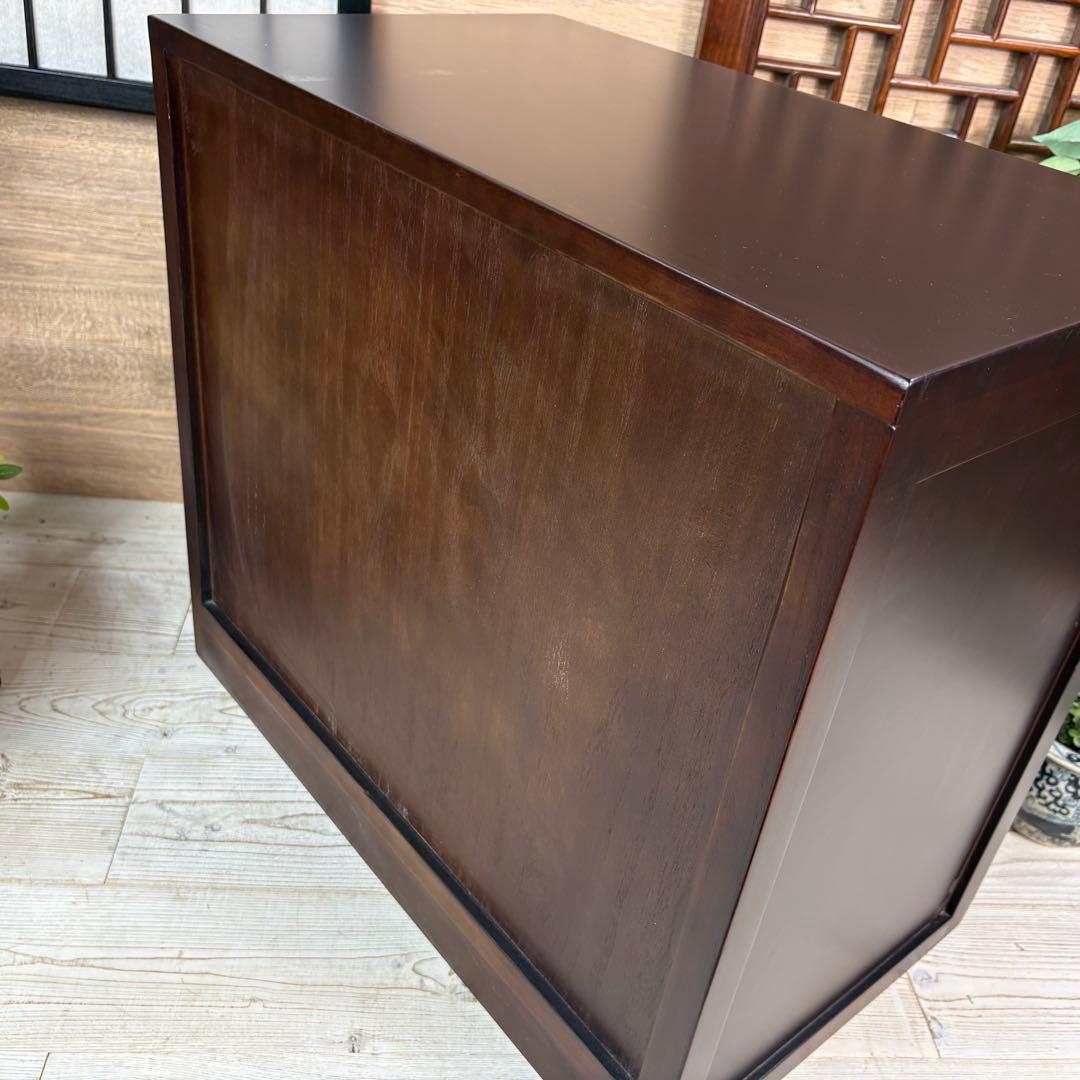 訳あり品！【135】民芸家具木製桐材無垢引き戸チェストタンス木製収納家具和室和風