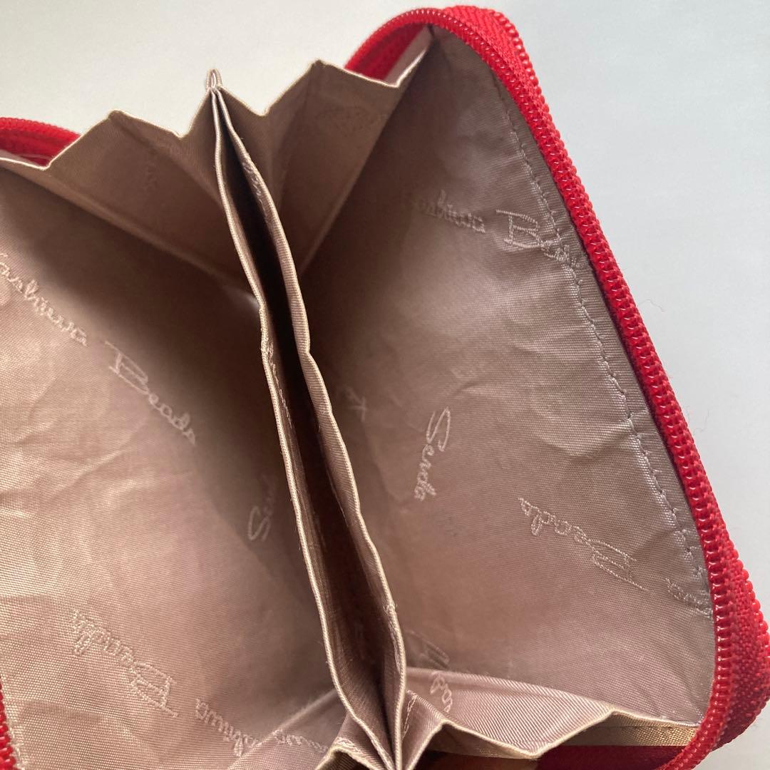 柏ビーズ　総ビーズ刺繍　財布　小花