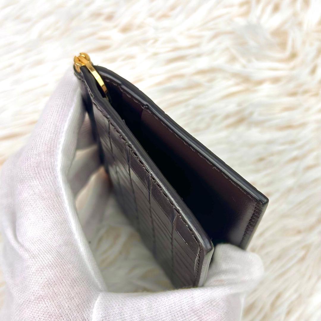 【極美品】TOM FORD トムフォード マネークリップ クロコ ブラウン
