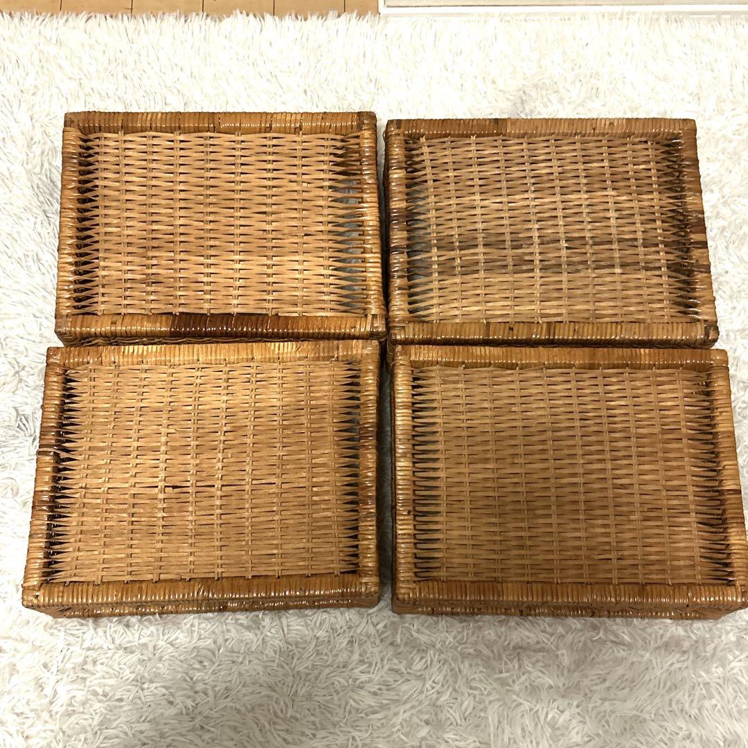 ラタンチェスト 4段 籐家具 ビンテージ　電話台　収納　ラタン　タンス　箪笥