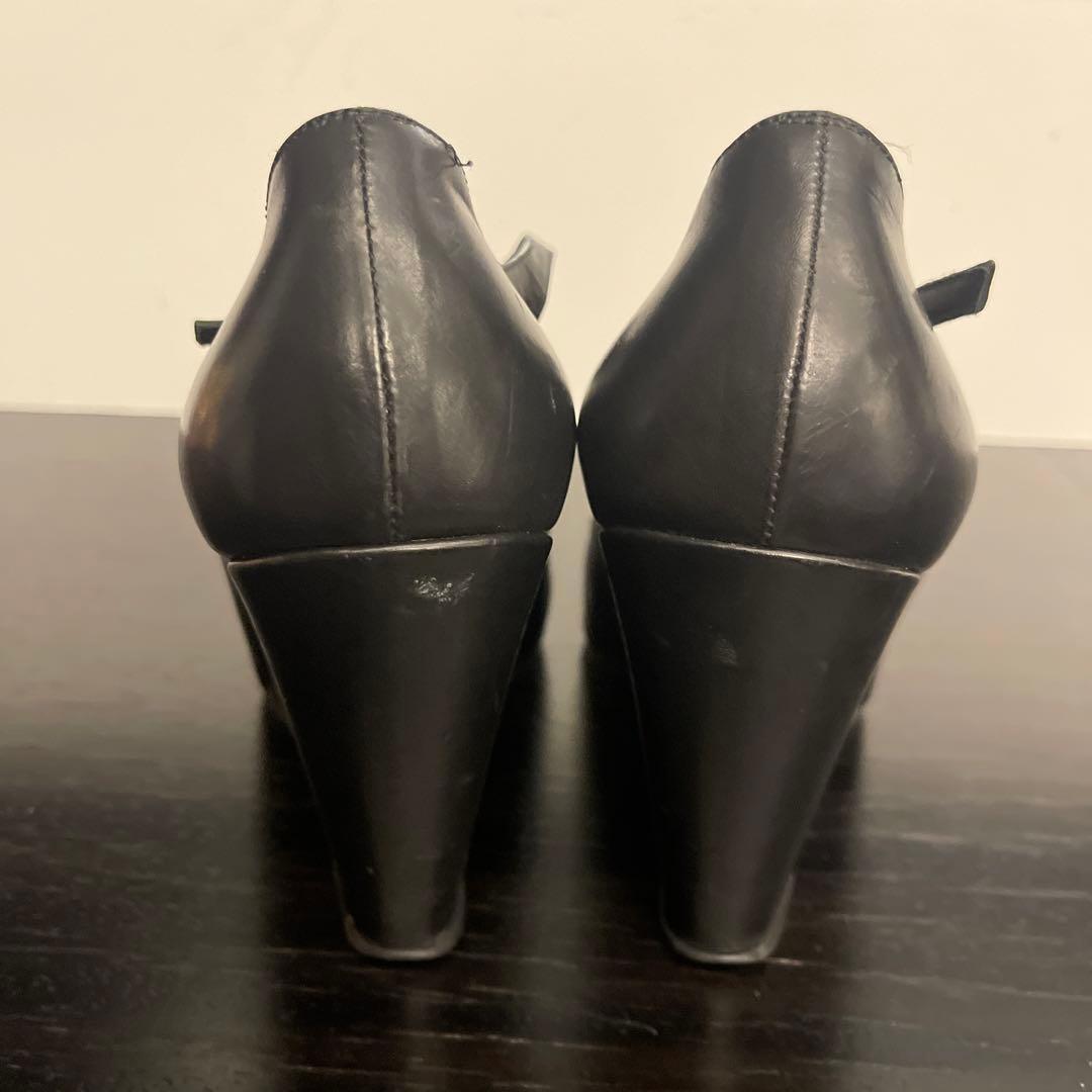 CHANELスタッズ黒シューズ37ハーフ