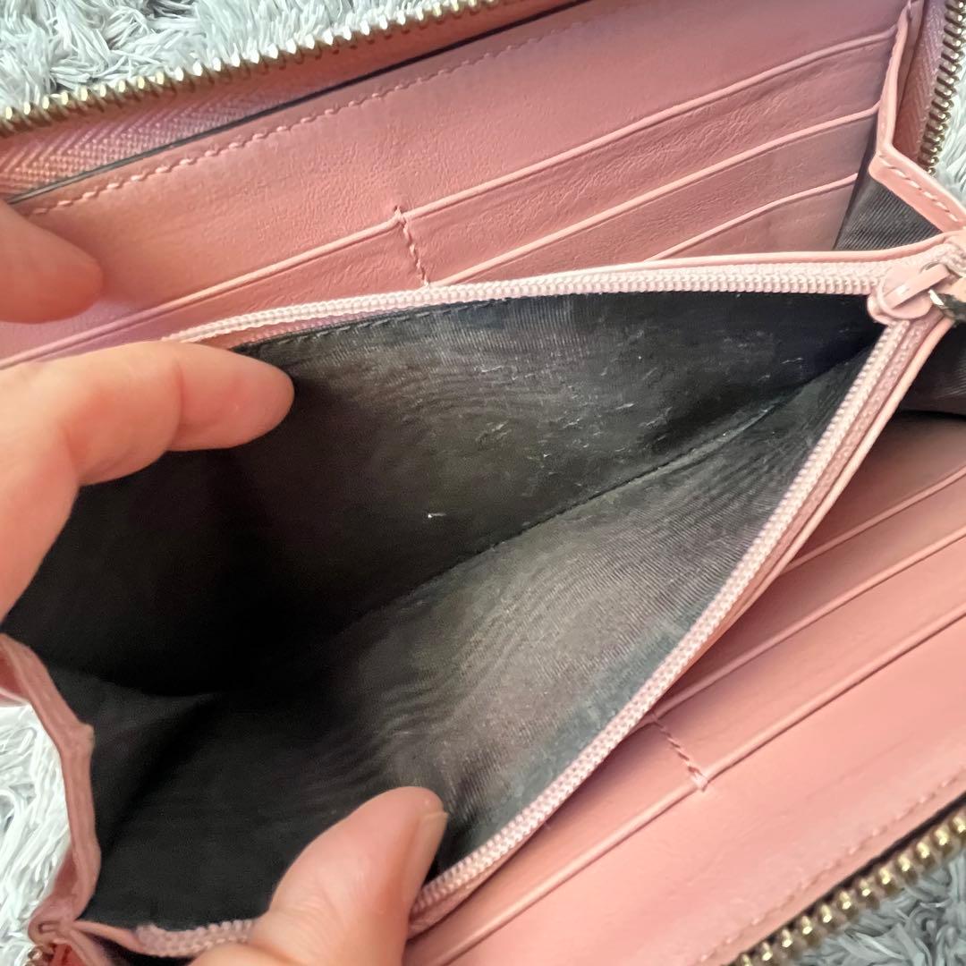 美品✨GUCCI マイクロシマ　ラウンドファスナー　長財布　レディース　ピンク