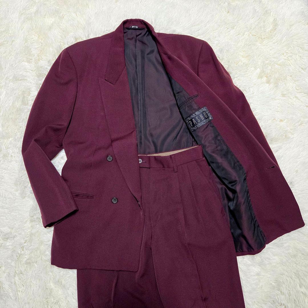 ダブルスーツ ウール100% 日本製 ヴァーガンディ ボルドー