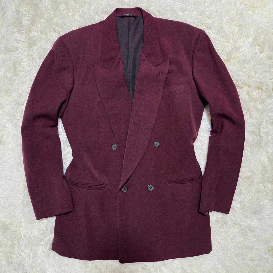 ダブルスーツ ウール100% 日本製 ヴァーガンディ ボルドー