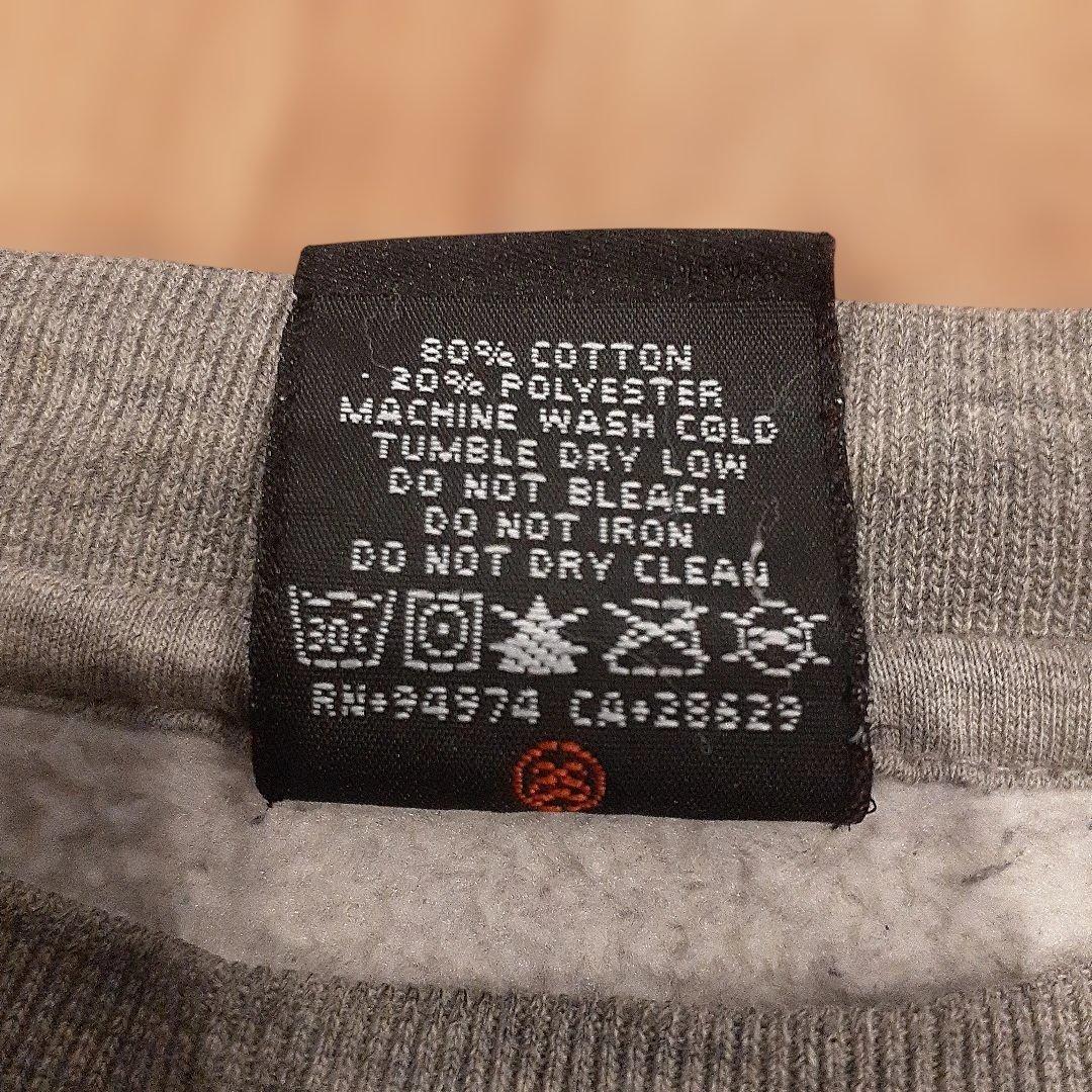 【old STUSSY】折れクラウン染み込みプリントスェット　霜降りグレー