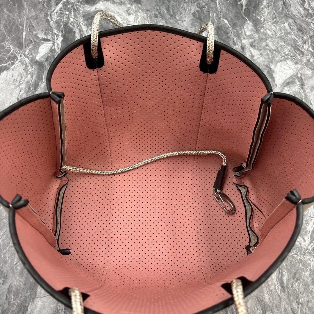 【美品】ステイトオブエスケープ エスケープトート ベージュ×ピンク