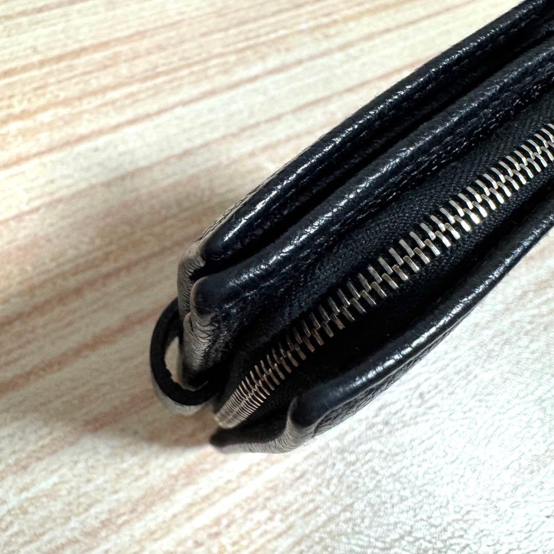 55 BVLGARI ブルガリ コローレ ラウンドファスナー 折り財布 黒