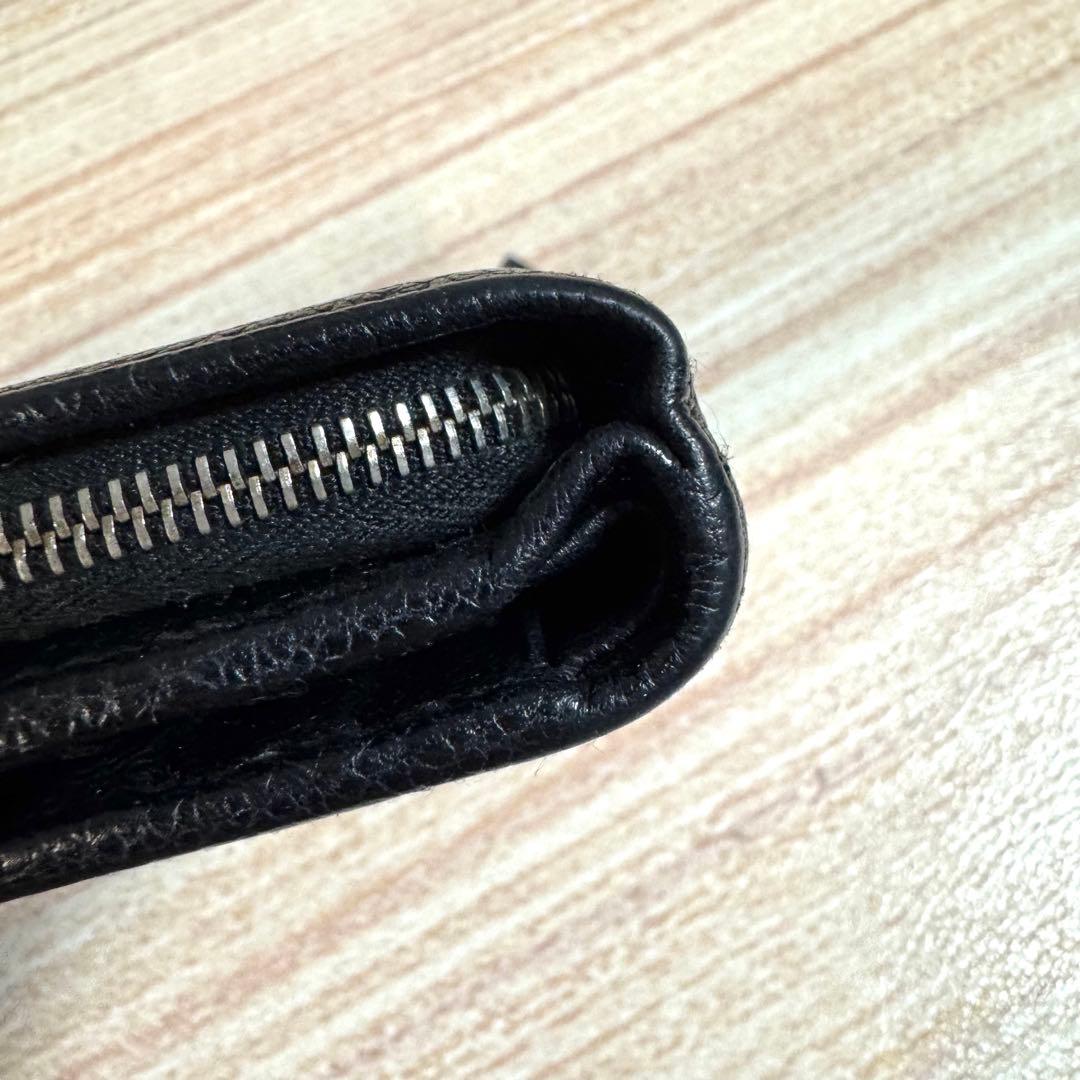55 BVLGARI ブルガリ コローレ ラウンドファスナー 折り財布 黒