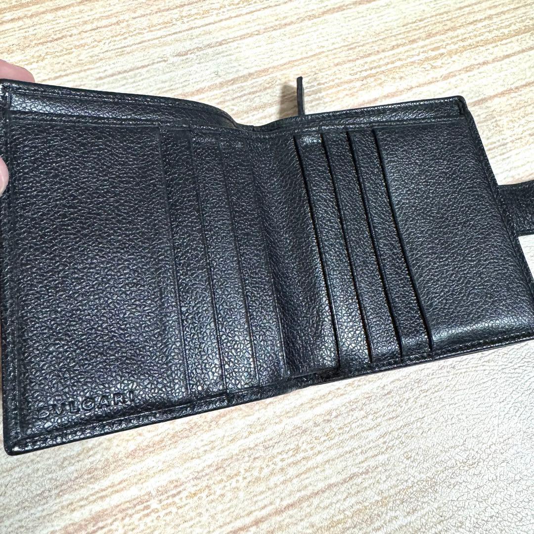 55 BVLGARI ブルガリ コローレ ラウンドファスナー 折り財布 黒