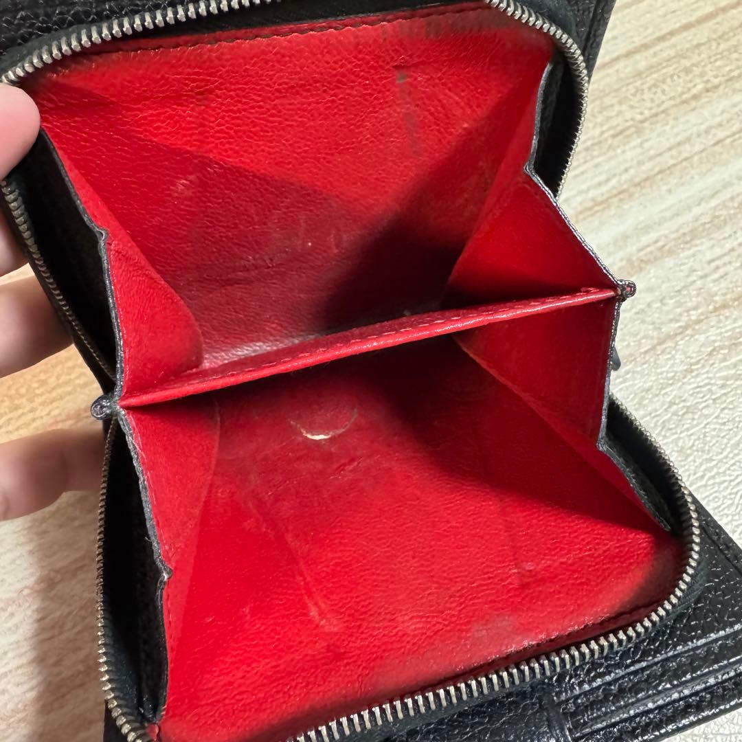 55 BVLGARI ブルガリ コローレ ラウンドファスナー 折り財布 黒