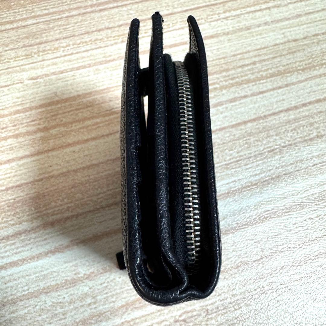 55 BVLGARI ブルガリ コローレ ラウンドファスナー 折り財布 黒