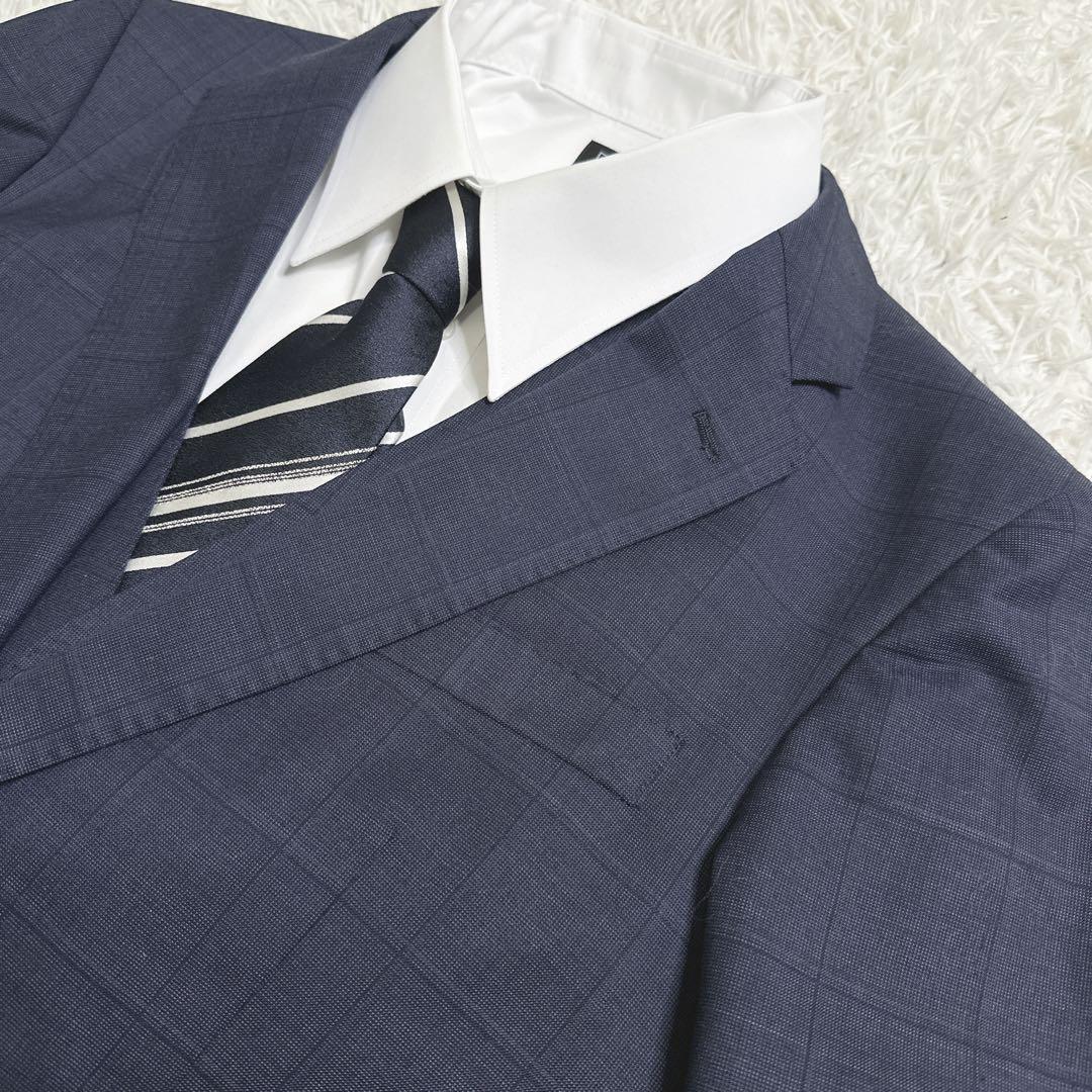 ✨美品✨　タカキュー　スーツ　３ピース　ネイビー　グレンチェック　170　AB
