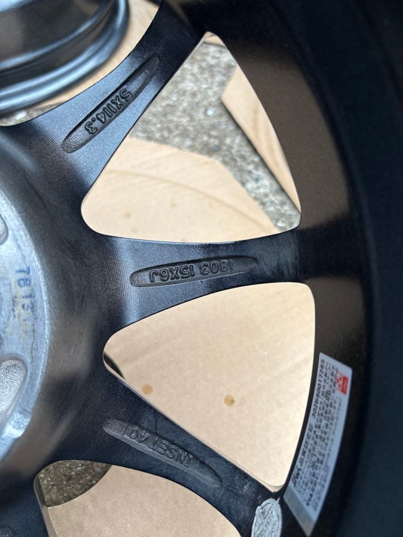 アルミホイール4本セット15インチ　6J5穴　PCD100 インセット40