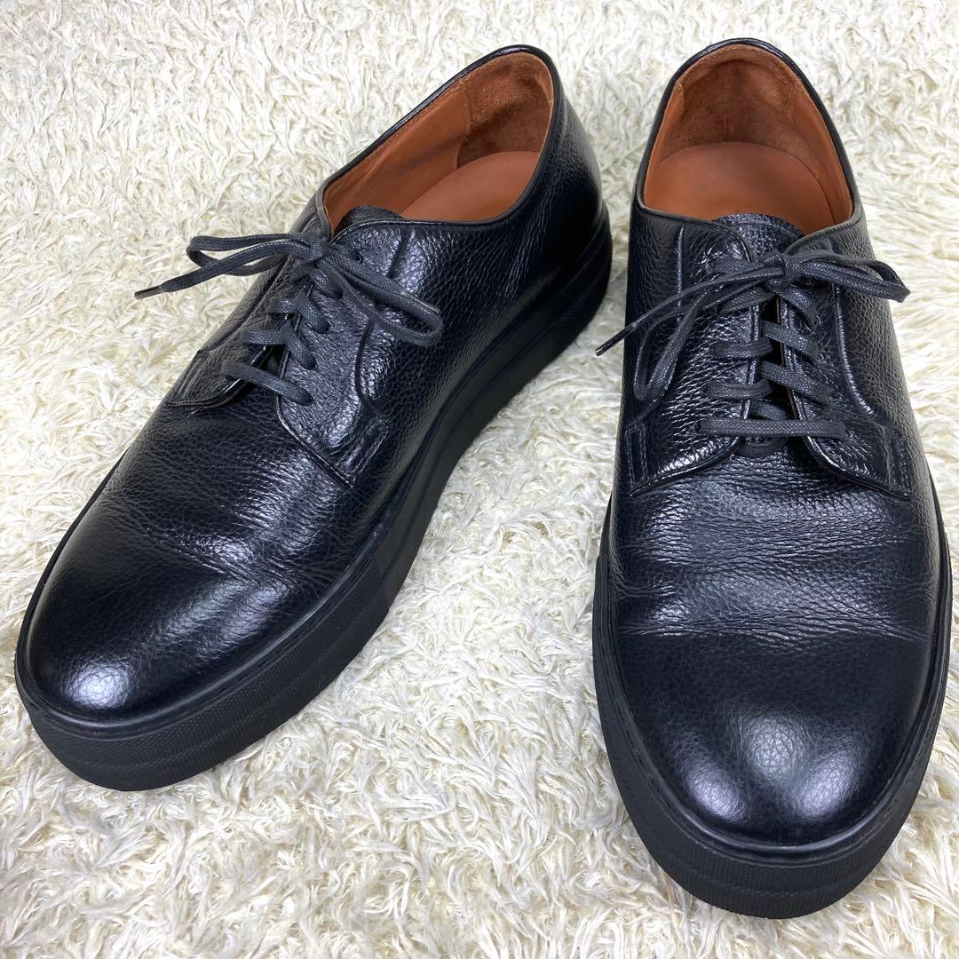 『美品』ユナイテッドアローズ ドレススニーカー 革靴 シボ革 レザー ブラック