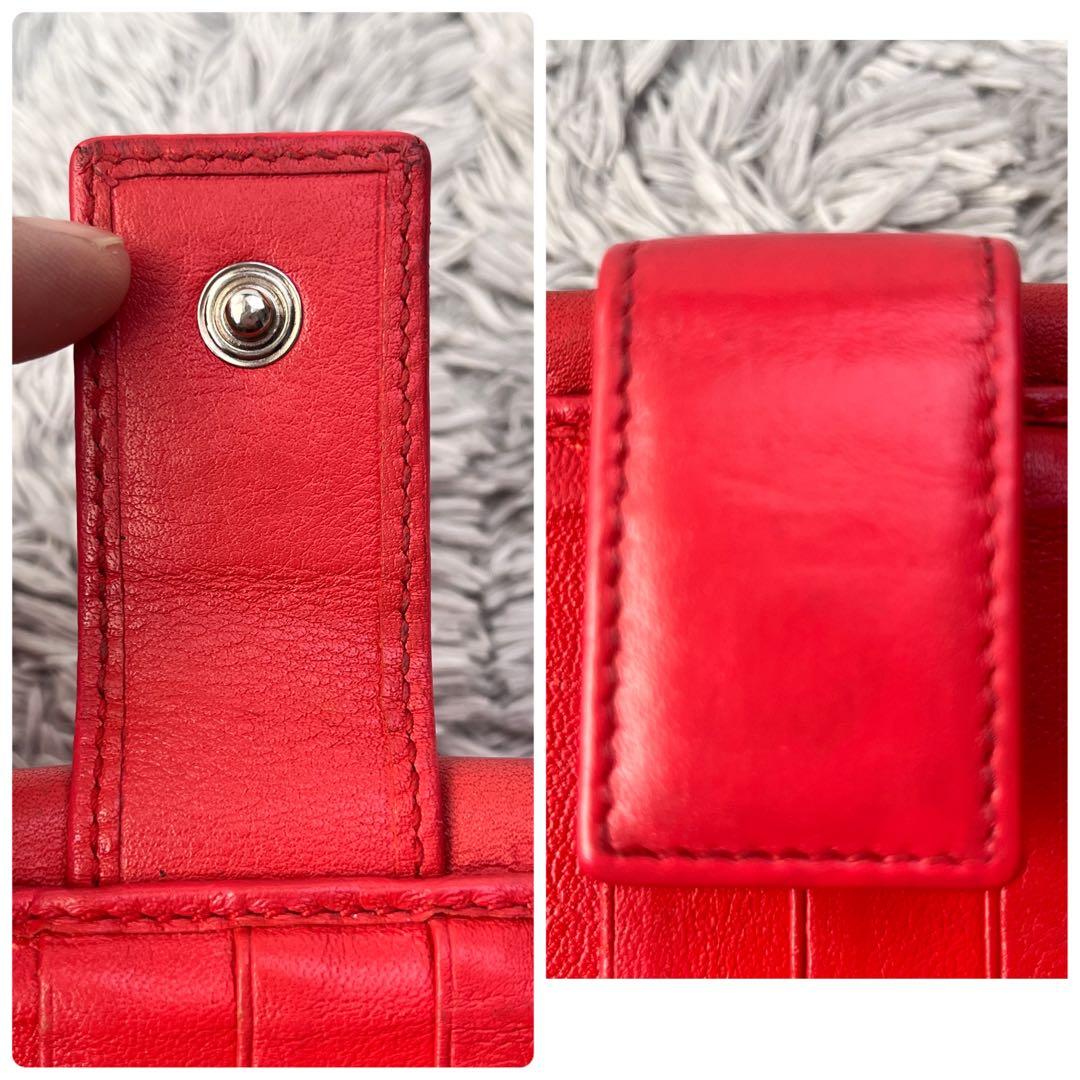 美品✨GUCCI コンチネンタル　シマ　長財布　インターロッキング　朱色