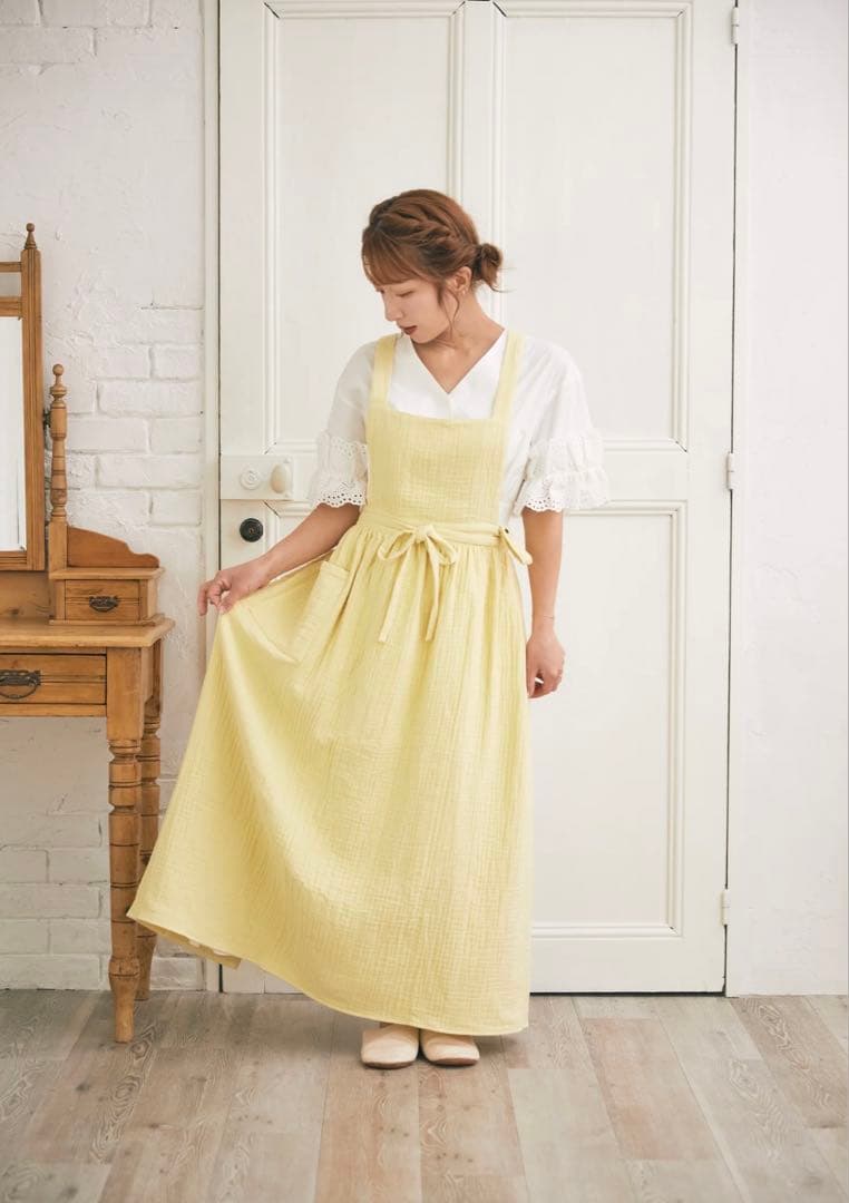 値下げ最終！パセリ★イエロー★コットンエプロン