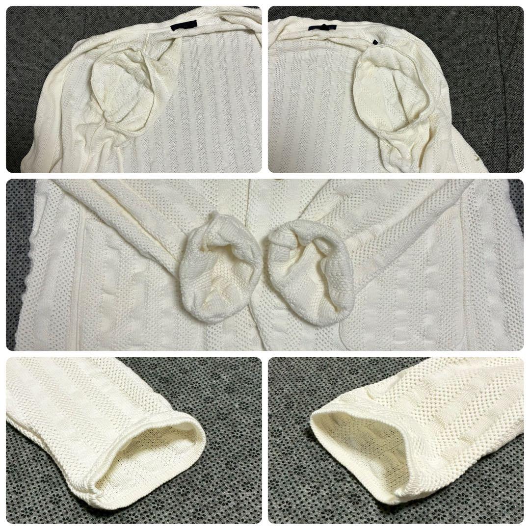 美品/XL LARDINI テーラードジャケット　ブートニエール　ニット　白