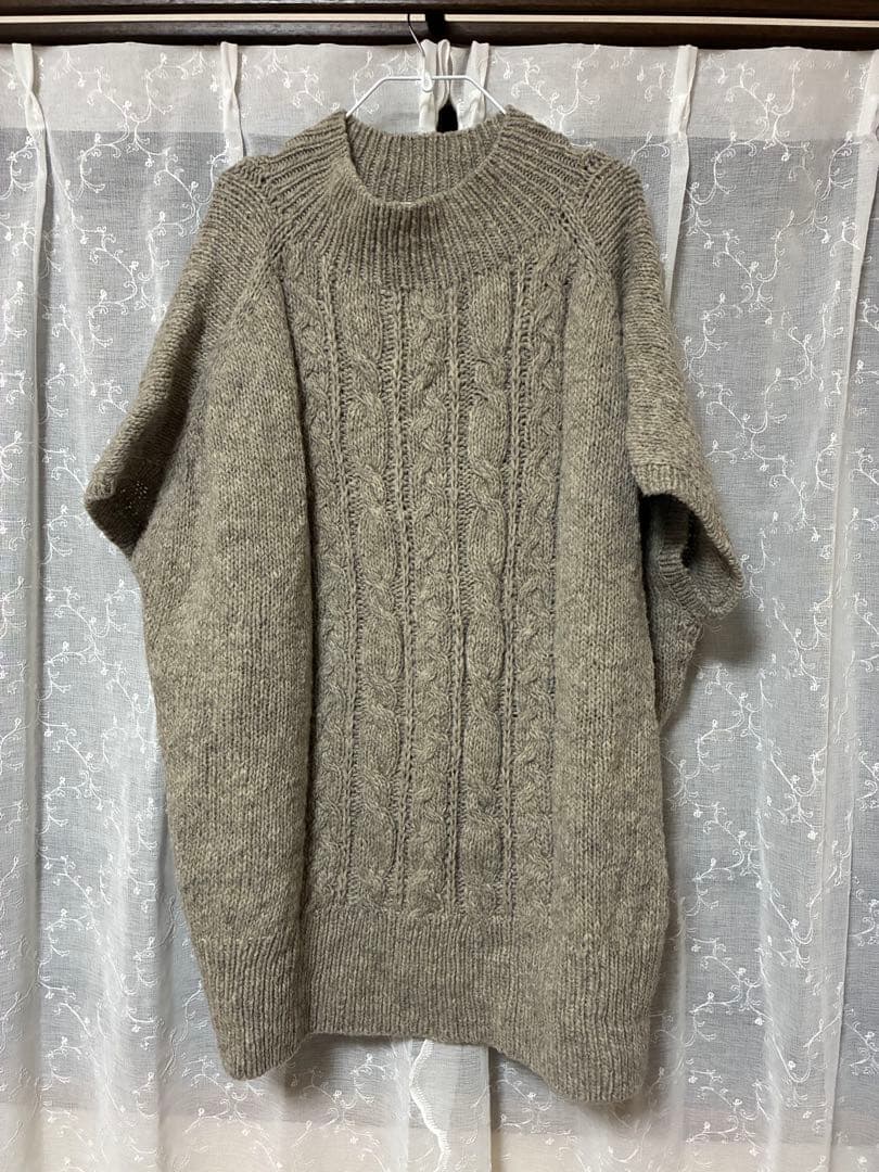 kagure ケーブル編み グレー ニットベスト