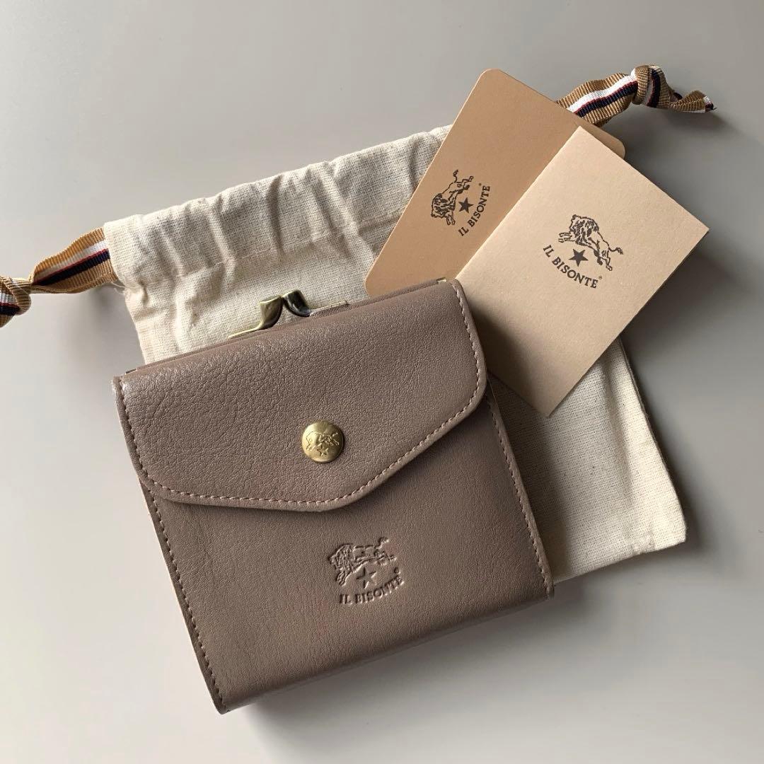 【新品】イルビゾンテ がま口 二つ折り財布 グレー トルトラ