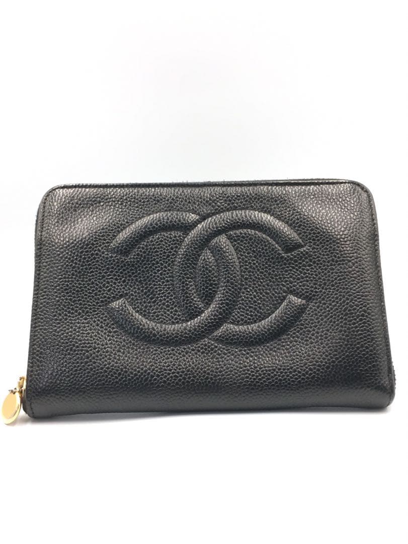シャネル　キャビアスキン　長財布