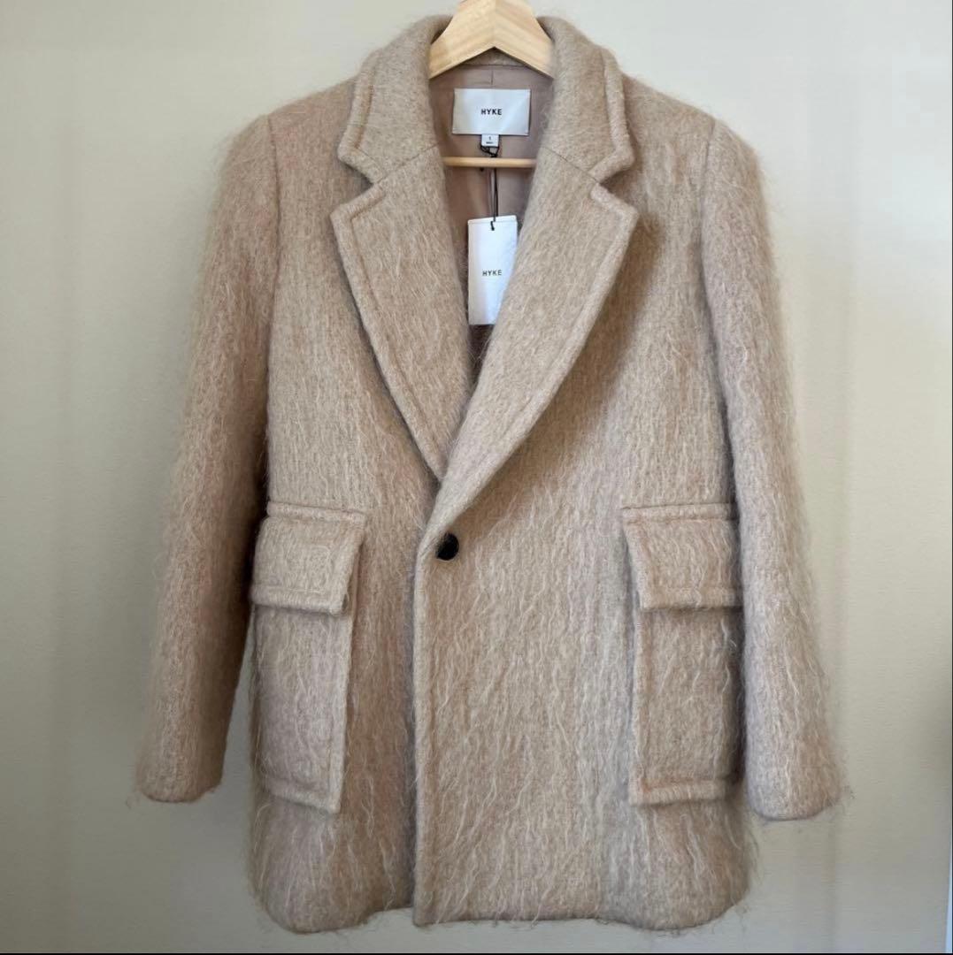 HYKE モヘアウールコート