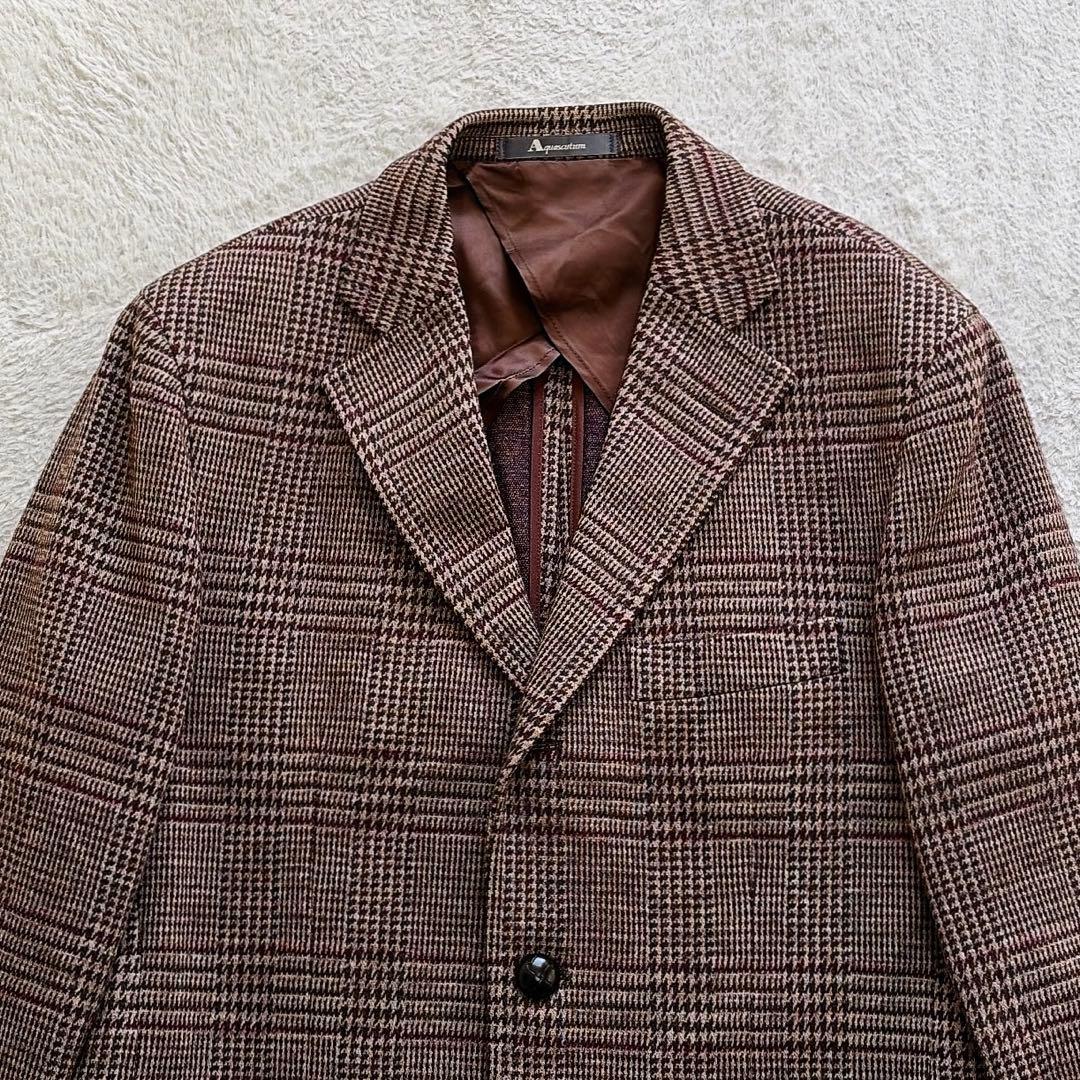 Aquascutum テーラードジャケット　やや厚手　グレンチェック　秋冬