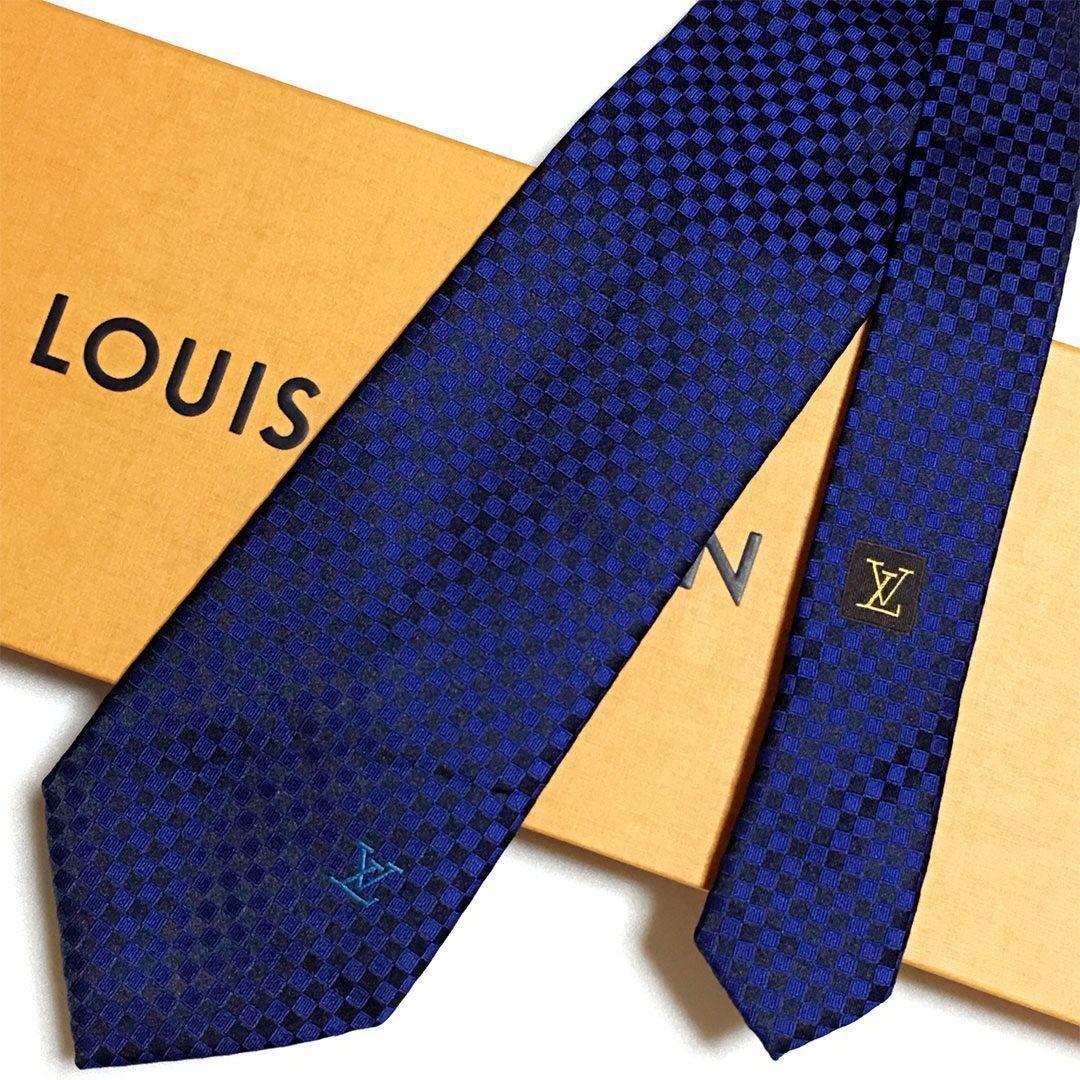 未使用級 ルイヴィトン Louis Vuitton ネクタイ シルク ダミエ