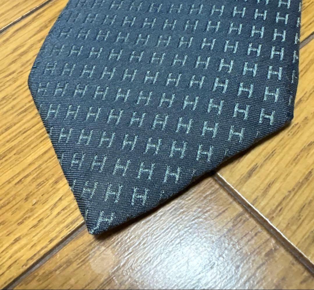 【美品】 HERMES エルメス H柄 ファソネ ネクタイ ブルー系
