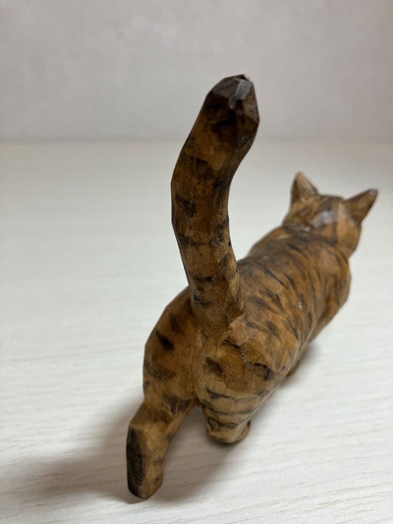【希少】バンナイリョウジ　木彫り猫