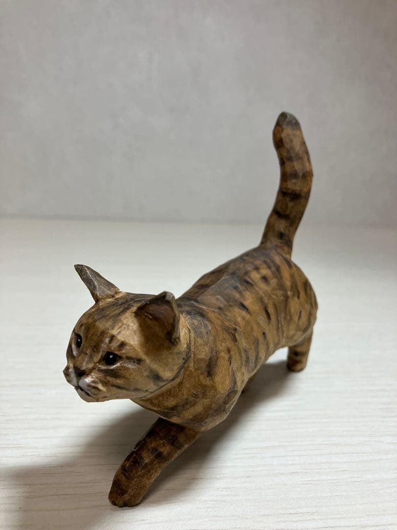 【希少】バンナイリョウジ　木彫り猫