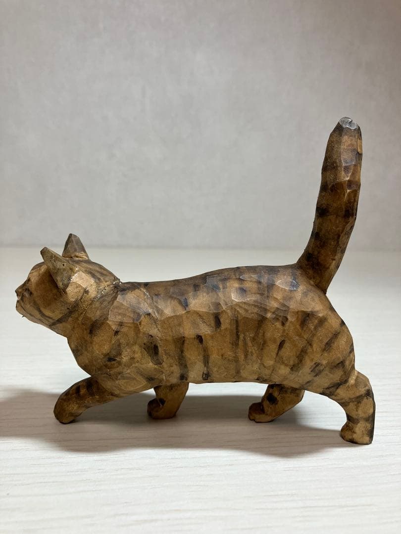 【希少】バンナイリョウジ　木彫り猫