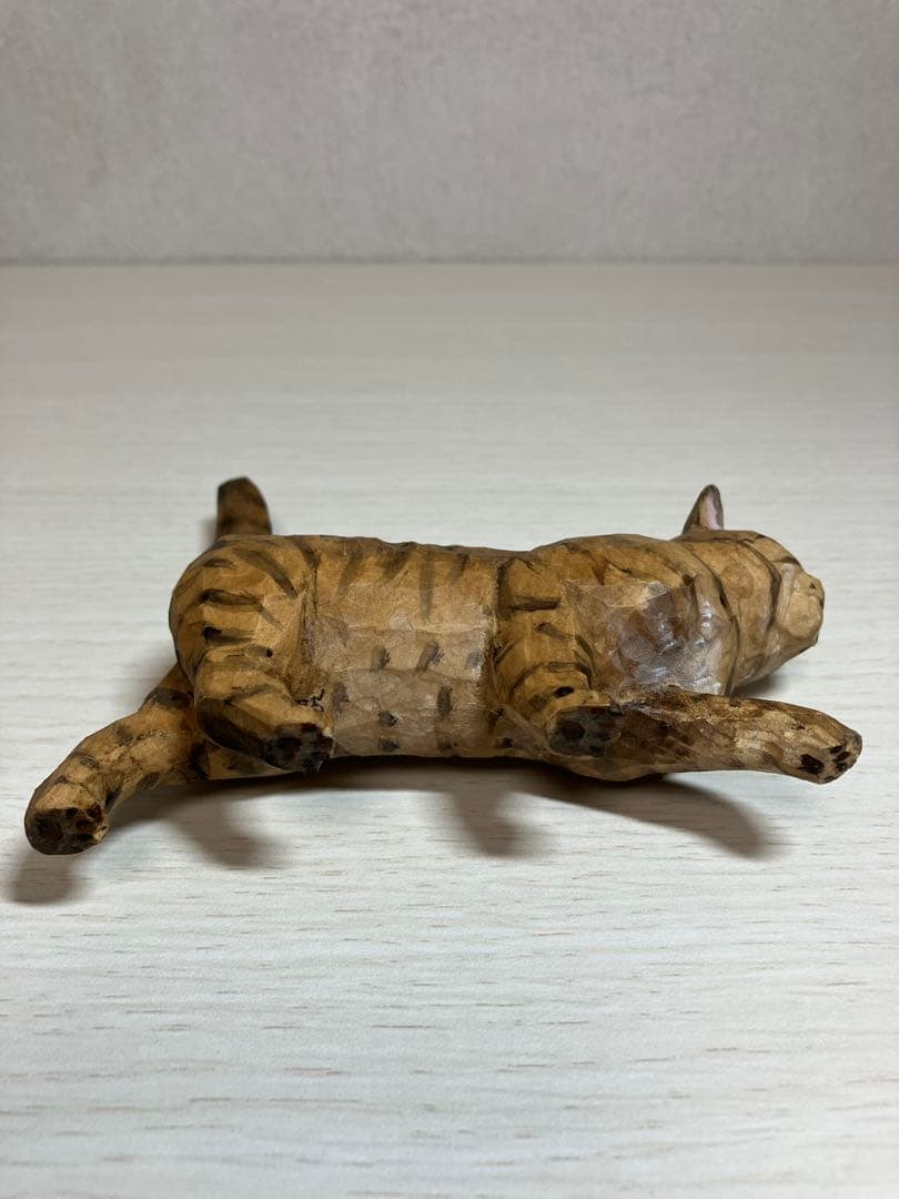 【希少】バンナイリョウジ　木彫り猫