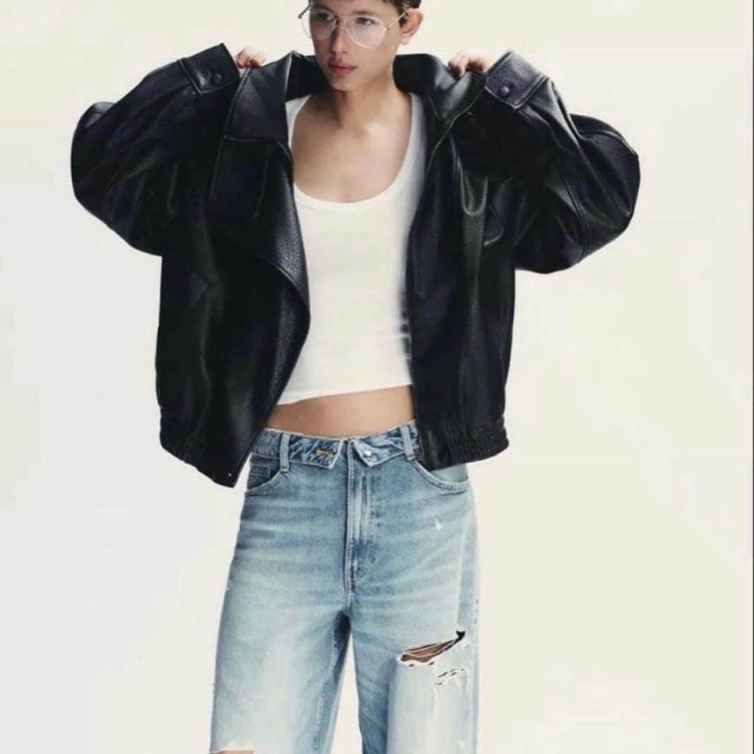 ZARA / フェイクレザージャケット　Sサイズ