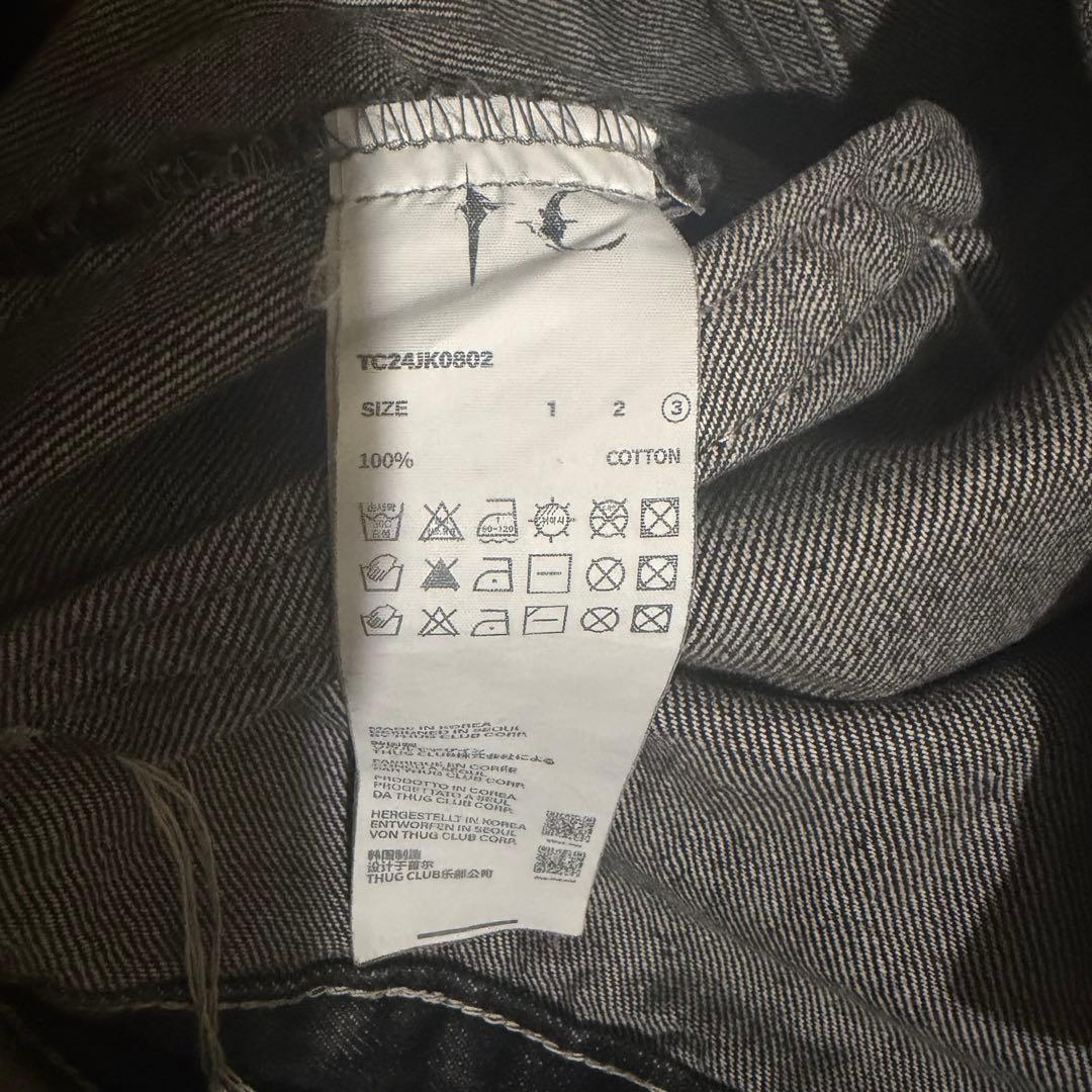 ジャケット・アウター thug club tribal denim jacket black