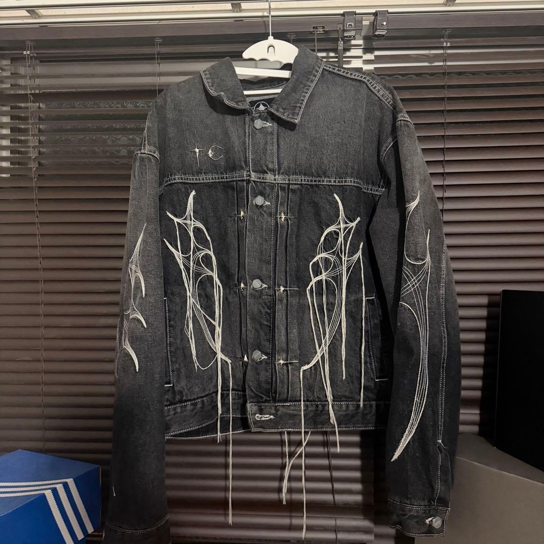 ジャケット・アウター thug club tribal denim jacket black