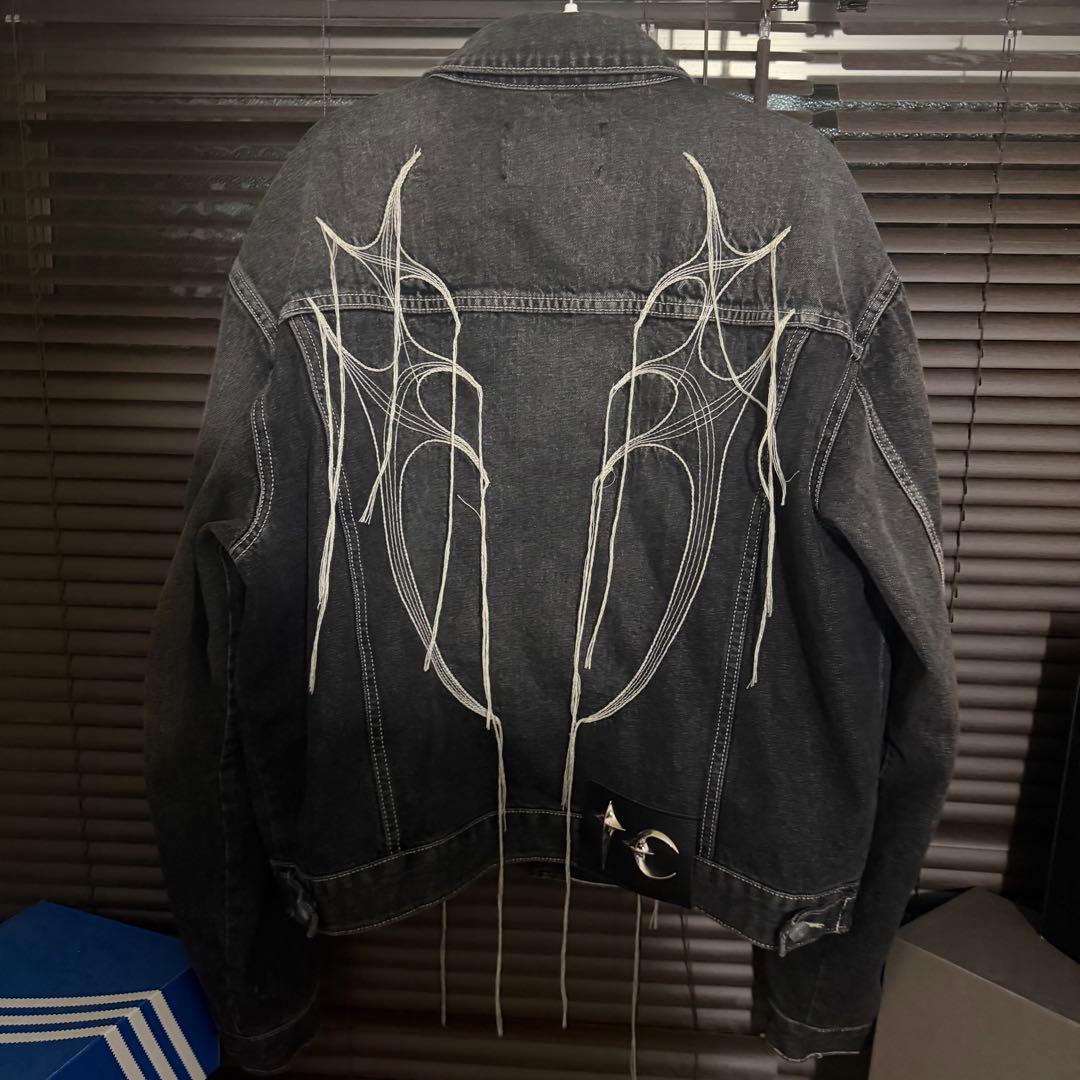 ジャケット・アウター thug club tribal denim jacket black